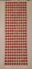 CraftbuddyUS 240 pcs x 8 mm Self Adhesive Faceted Round Gems,Color- AB CERISE