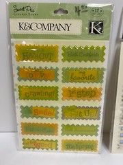 BABY 3 Pack Scrapbook Stickers & Transfers–yellow&green sweet pea cutie pie new