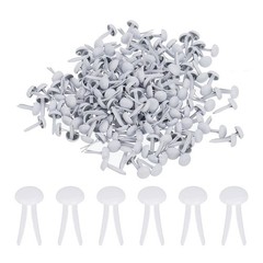 1000 PCS Paper Brass Fasteners Split Pins, White, 5 x 9 mm