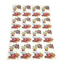 1 VINTAGE 1990’s SCHOLASTIC SHEET OF STICKERS FLYING DOG W/ CAPE + DUCK