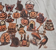 Halloween Stickers Vintage Style Orange Cream Black Pumpkin Witches 30+