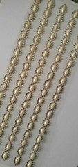 CraftbuddyUS 5 Oval with Pearl Self Adhesive Rhinestone Stripes,Color-CHAMPAGNE