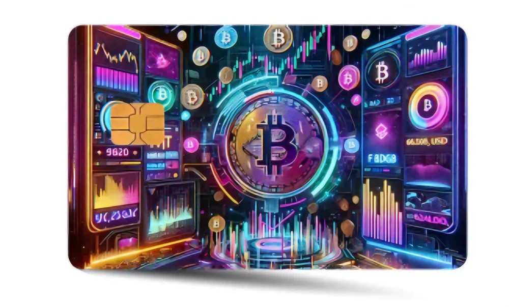 VIBRANT Glitter Bitcoin BTC Themed Credit/Debit Card Sticker Skin PVC