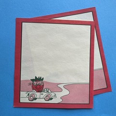 Vintage 80s Spindex Note Stationary Paper Sheets Strawberry Scratch & Sniff