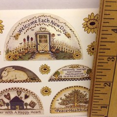 Grateful Peace Health LOVE Welcome Each Day SCRAPBOOK Stickers Sunflower Garden