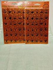 Vintage American Greetings Glitter Stickers 2 Pkgs/4 Sheets Sealed JackOLanterns