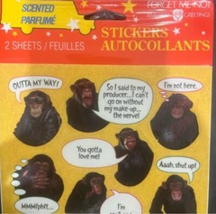 New Vintage Set of Two Forget me Not American Greetings Scented Monkey Stickers