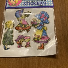 Vintage puffy stickers old-fashioned girls holly Hobbie Ish