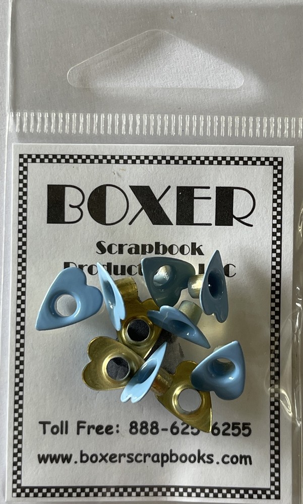 BABY BLUE PRIMITIVE HEART ALUMINUM EYELET(10pc)Boy•Love•Card making•Scrapbooking