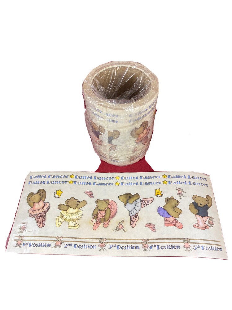 Vintage Large Roll of Bear & Mouse Ballet Dancers Stickers