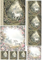 Unicorn Decoupage Rice Paper For Ornament-Wood Art Collage A4 1 Sheet