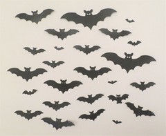 24 Halloween Bat Bats Die Cut Embellishment Paper Cardstock Scrapbook Cardmaking