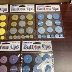Sticko Button Ups Adhesive Buttons 5 packages different colors