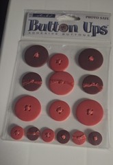 Sticko Button Ups – 15 Adhesive Buttons in red