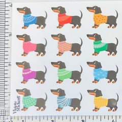 Violette Stickers Dachshund Mini Dogs in Sweater Crafts Planner Supply Scrapbook