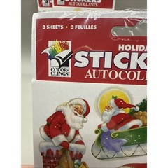 Holiday Stickers Autocollants Color-Clings Vintage Christmas 2003 NOS 3 Packages