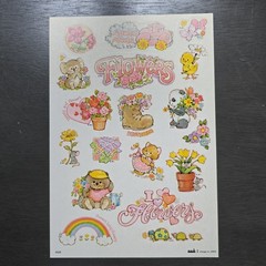 Rare 1980 Vintage Mark I Chicago SS25 Flowers Sticker Sheet Cute Animals Floral