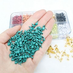 500 PCS 10 Colors 5mm Mini Brads Metal Paper Fasteners Split Pins Box