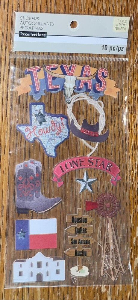 Recollections Texas Houston Dallas Austin San Antonio Lone Star Cowboy Boots Map