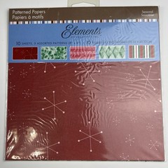 Patterned Paper Elements by Creativity Inc, Christmas 10 Sheets 8×8 5 Patterns