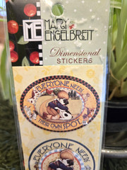 Mary Englebreit ME Dimensional Stickers Everyone Needs Their Own Spot Boy & Dog