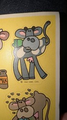 Vintage Hallmark Stickers Silly Scents Scratch And Sniff Cows Chocolate Milk