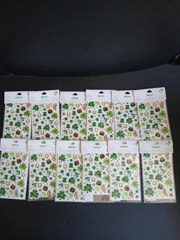 Claire’s – St Patty’s Day Sticker Set – 54 pieces each – Lot of 12 – Party