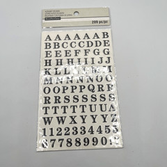 Stickers Lot Numbers / Letters Crafts Scrapbook Junk Journal- Silver Gold + 8 pc