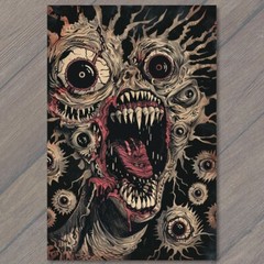 STICKER Monster Weird Scary Mouth Eyes Halloween Wild Crazy Unusual Mask Creep
