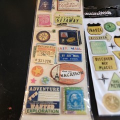 Travel Scrapbook Sticker Lot Chipboard, Puffy, flat, adventure