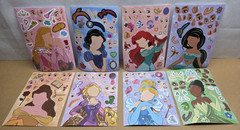 Princess Make-a-face Stickers DIY Party Favors Crafts 16 Sheets 8 Designs