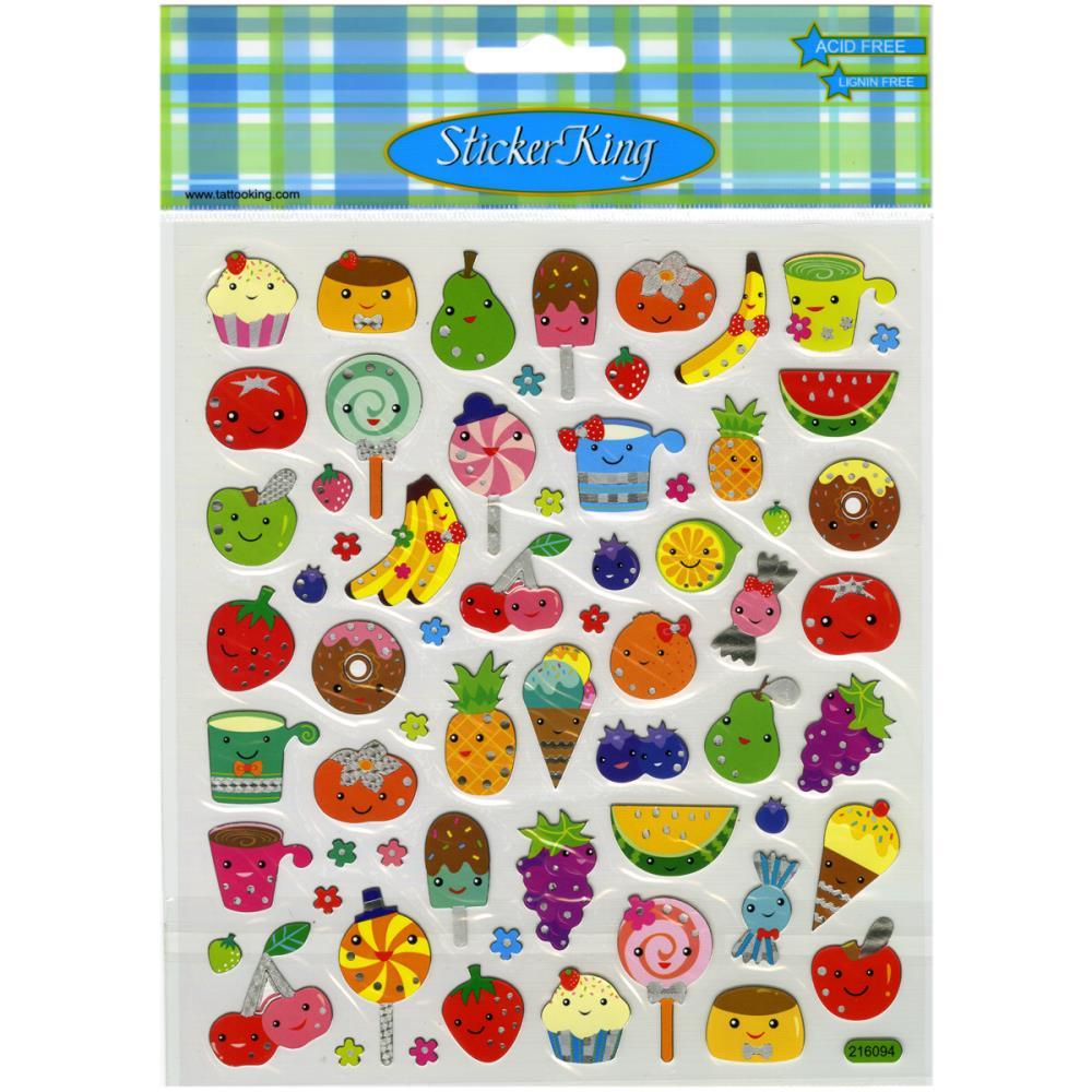 Scrapbooking Crafts Stickers Sticker King Food Faces Fruit Candy Cupcakes Donuts
