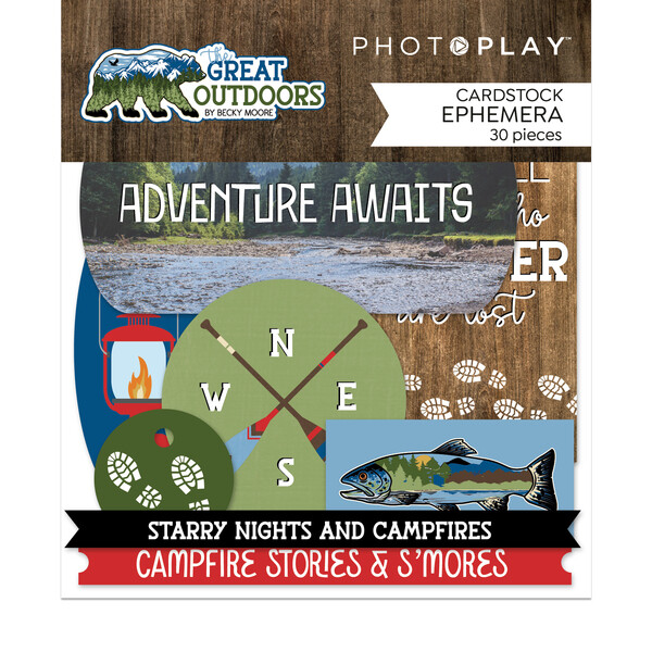 Crafts DieCuts Add Great Outdoors Camping Fish Tent Fire Paddles Hiking Explore