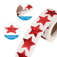 500pcs Star Stickers 1 Inch Self-Adhesive Stickers Label for Shop Home, Red