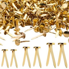 Ferraycle 500 Pieces Mini Brads Fasteners 0.5 Inch, 0.7 1 Gold