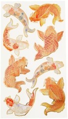 KOI LOT OF 3 Recollections Stickers Brand NEW! 666098 carp fish metallic accent