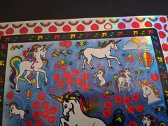 Vintage Stickers Unicorns Rainbow Hearts Prism Sticker Sheet VTG 90s PLS READ