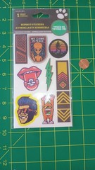 Textured Sticker Sheet Multicolor Scrapbook Stickers Power Lips Monster Patch