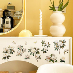 OLYCRAFT 3Pcs/Set White Magnolia Rub on Transfers for Crafts and Furniture 6X12