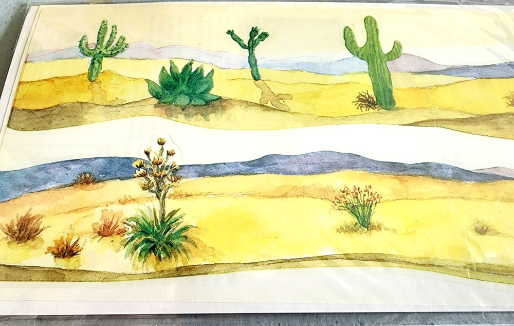 Vintage Sandylion Desert Borders Cactus Sticker Sheet 2002 Rare Scrapbook NOS