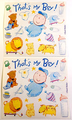 David Walker Stickers That’s My Boy Whimsical Dog Teddy Bear Rare 2 Sheet Set