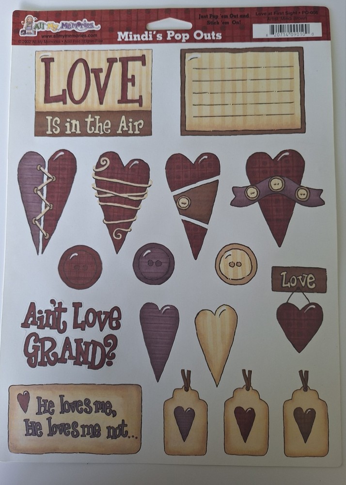All My Memories Mindi’s Pop Outs-Love At First Sight-He Loves Me,He Loves Me Not