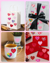 32 Sheets Heart Stickers, 384 Pcs Valentines Day Stickers for Kids, Holiday Stic