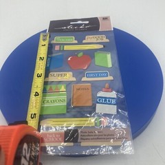 Sticko School Supplies Stickers Pencil Crayon Glue Notebook Apple Back To School