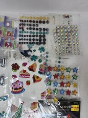 Lot of Craft Stickers & Embellishments Gemstones Puffy Stickers Scrapbook Supply