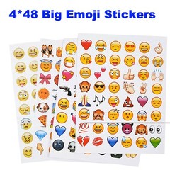 Paper Emoji Stickers-total 192 pcs on 4 pages,mix designs cell phone decor US