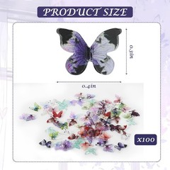 100 Mini Resin Butterflies, Colorful Miniature Butterflies Suitable for moth