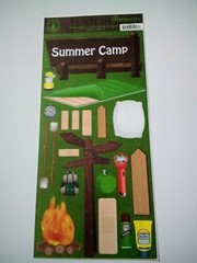 Crafts Stickers 8″ Summer Camp Sleeping Bag Campfire Pillow Bug Spray Sunblock +