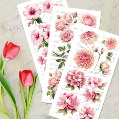 3 Sheets Rub on Transfers for Crafts and Furniture, 5.9″x11.8″ Waterpoof Decoupa