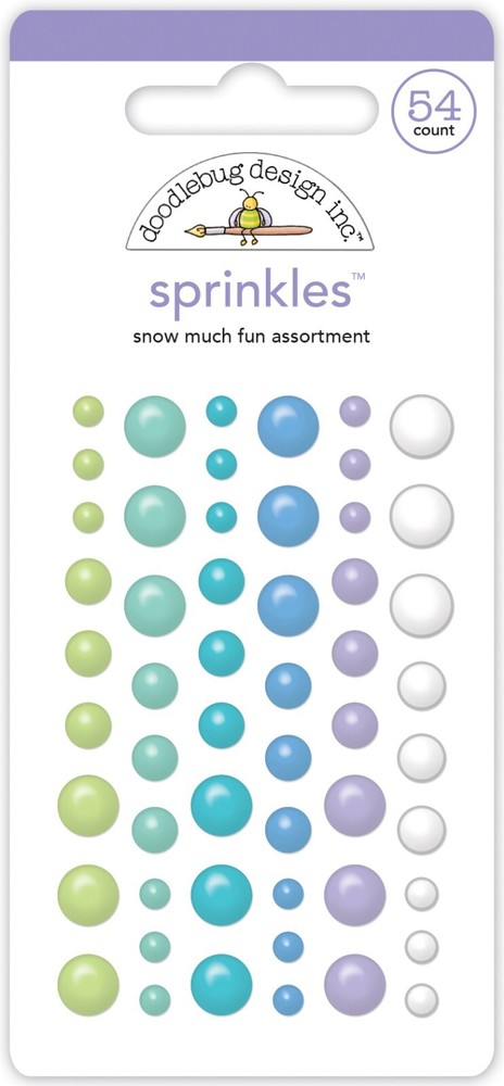 Doodlebug Sprinkles Snow Much Fun Assortment Lime Blue Purple White